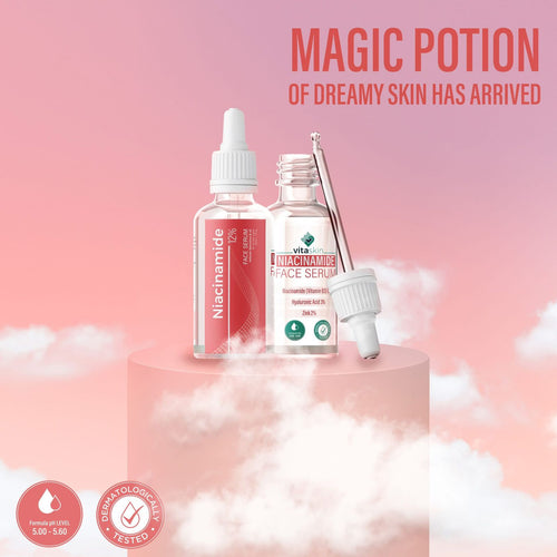 Niacinamide face serum with hyaluronic acid & zinc, dermatologically tested for dreamy skin care